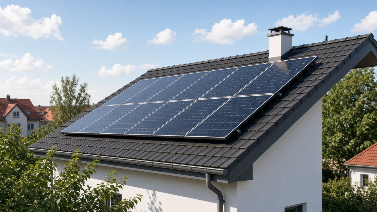 Photovoltaikmodule auf einem Wohnhausdach